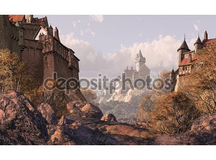 Фотообои «Замок деревни в средневековые времена»