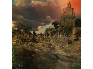 Фотообои «Medieval castle in a valley» старый замок - фото (1)
