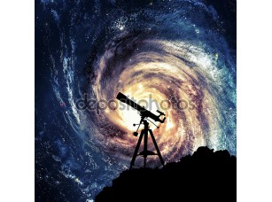 Фотообои «Силуэт телескоп»