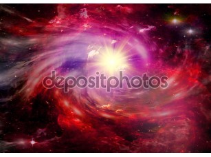 Фотообои «Галактика в свободном пространстве красное созведие»