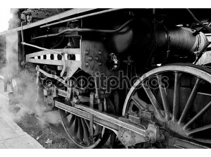 Фотообои «Wheels of an old steam locomotive» - фото (1)