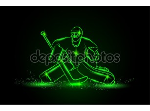 Фотообои «Hockey goalie, neon style» - фото (1)