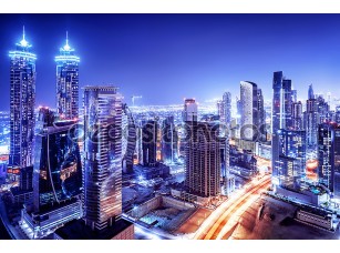 Фотообои «Дубай центре ночная сцена»