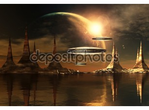 Фотообои «Чужеродные Планета с космических кораблей» - фото (1)