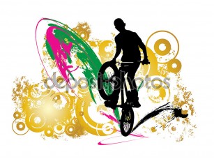 Фотообои «BMX rider Иллюстрация» - фото (1)