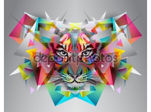 Фотообои «Иллюстрация абстрактные художественные Тигр.»