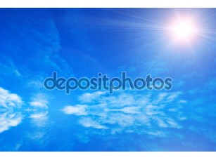 Фотообои «абстрактное синее небо с светящим солнцем» - фото (1)