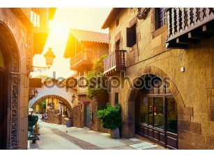 Фотообои «Poble espanyol - традиционной архитектуры в Барселоне, Испания» - фото (1)