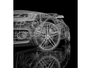 Фотообои «3d модель автомобиля на черном фоне» - фото (1)