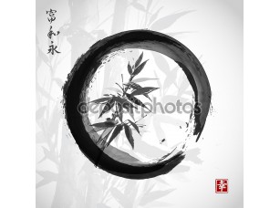 Фотообои «Bamboo trees in black circle» - фото (1)