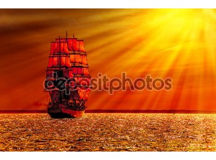 Фотообои «Sailing ship on the sea» - фото (1)