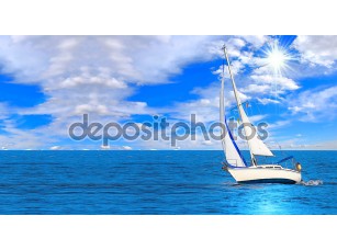 Фотообои «Sailboat sailing in the morning» - фото (1)