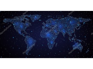 Фотообои «Карта мира в ночном небе» - фото (1)