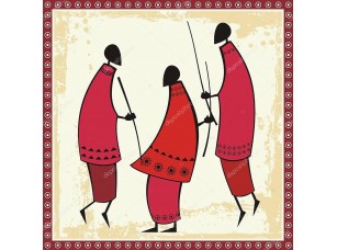Фотообои «Vector African Masai Warriors Illustrations» - фото (1)