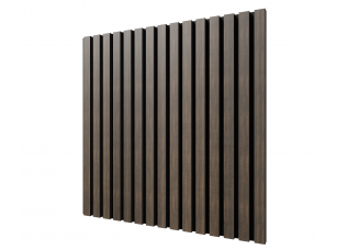 Акустическая панель, черный войлок, 2750х600х19мм, рейки МДФ дуб Барон темный - фото (1)