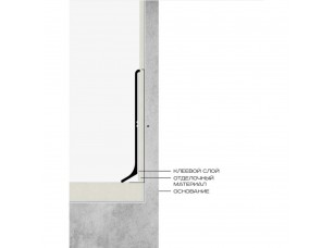 Плинтус алюминиевый Neexy 60 Антрацит Муар (60*10*2500) - фото (3)