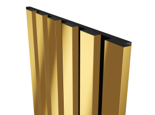 Комплект акуст.панелей, черный войлок, 600х300х19мм, рейки ЭКОПОЛИМЕР, желтое золото/2шт. - фото (4)