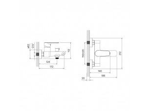 Смеситель для ванны, CLOSB02i02WA - фото (2)