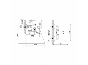 Смеситель для ванны, ZODSB02i02WA - фото (2)