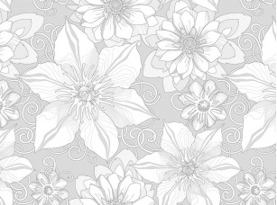 Фотообои Floreale 14 Графичные белые цветы 17298 - фото (1)