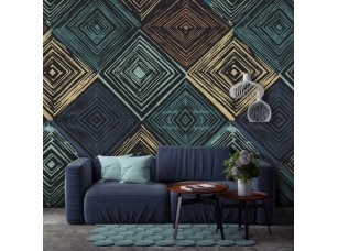 Фотообои Geometry Темные ромбы интерьер 17679
