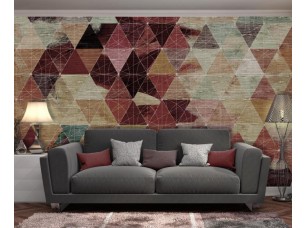 Фотообои Geometry Треугольники на текстуре дерева интерьер 17948