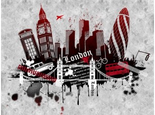 Фотообои Urban London (red version) 18445