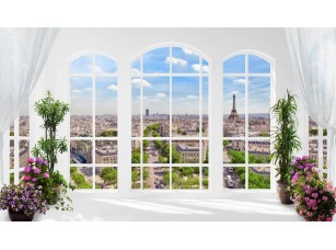 Фотообои Urban Панорамное арочное окно Paris 18499
