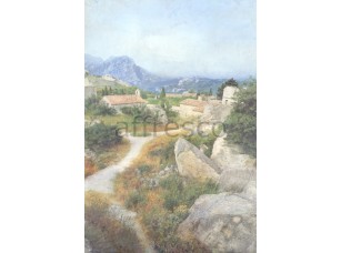 Фреска Европейская деревня в горах, арт. 4170 - фото (1)