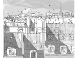 Фреска Париж и крыши домов, арт. ID10192