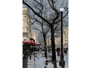 Фреска Современная парижская улица, арт. ID10174 - фото (1)