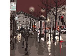 Фреска Вечерняя французская улица, арт. ID10222 - фото (1)
