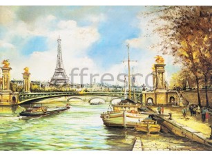 Фреска Прогулка по парижской набережной, арт. 4657 - фото (1)