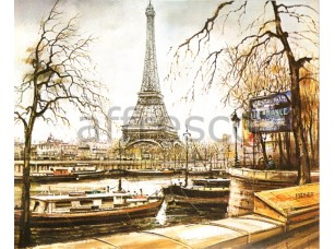 Фреска Осенняя Парижская набережная, арт. 4656 - фото (1)