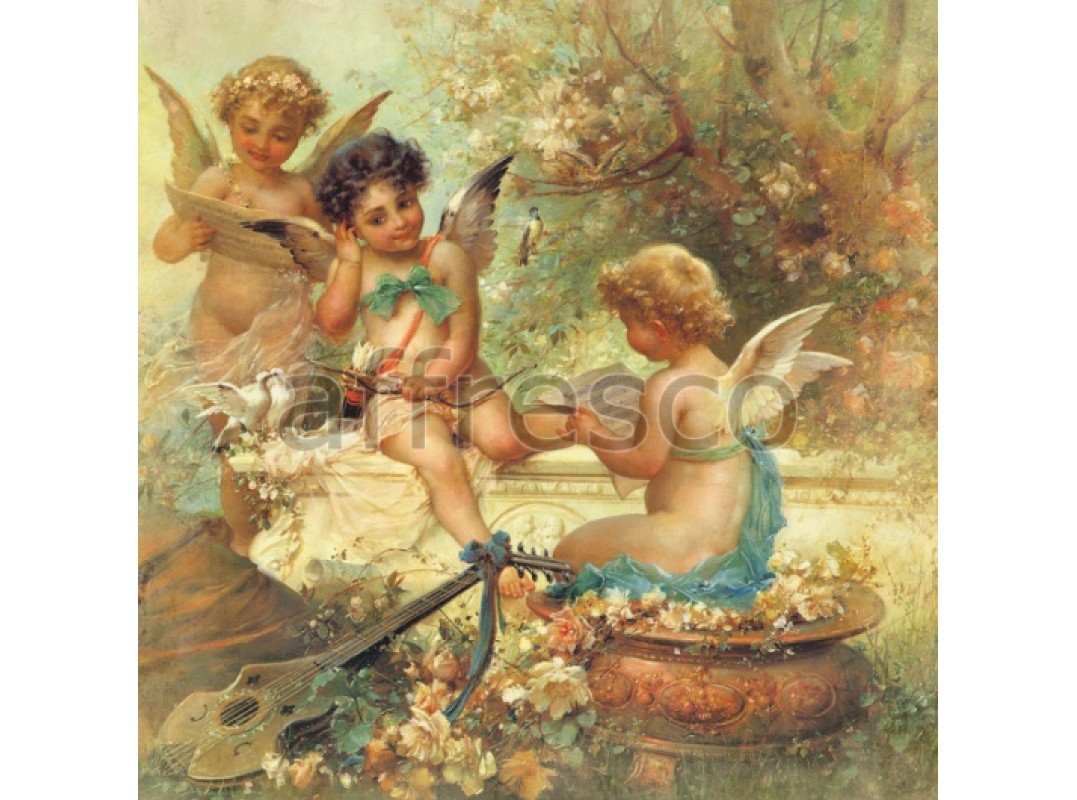 Фреска Цветы и ангелы, арт. 3238
