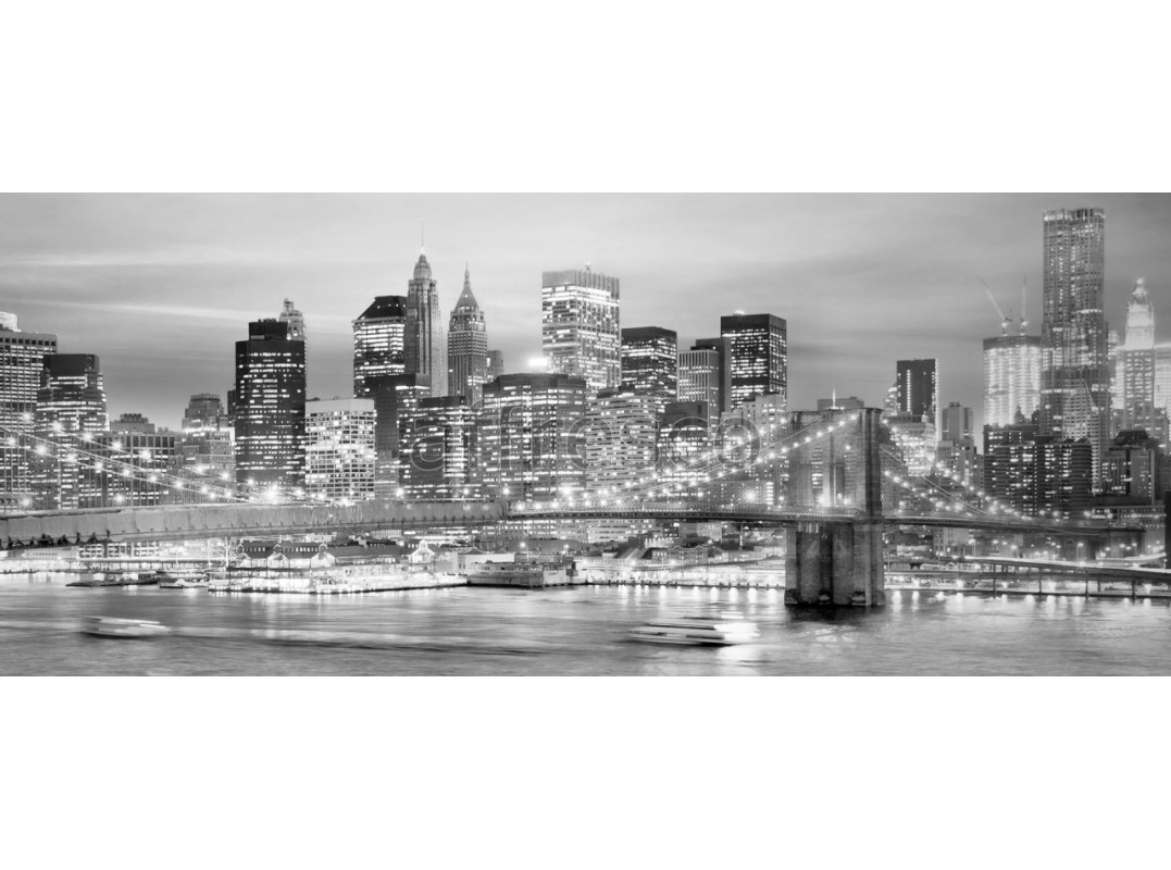 Фреска Панорама черно-белый город, арт. ID10099