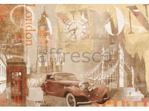 Фреска Ретро коллаж Лондон, арт. 7088 - фото (1)