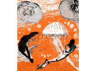 Фреска Пловцы медузы, арт. 7135 - фото (1)
