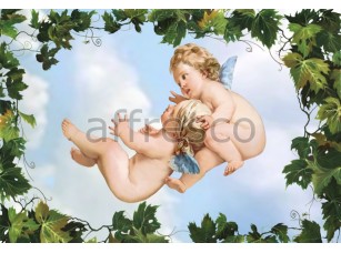 Фреска Орнаменты, потолочный сюжет с ангелочками | арт. 9142 - фото (1)