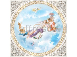 Фреска Сюжеты для потолков, богиня на небе с ангелами | арт. 9163 - фото (1)