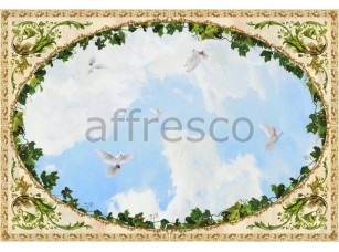 Фреска Сюжеты для потолков, голуби на небе | арт. 9149 - фото (1)