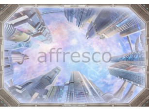 Фреска Сюжеты для потолков, небоскребы в небе | арт. 9808 - фото (1)