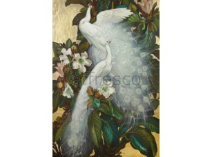 Фреска Животные, белые павлины | арт. 3364 - фото (1)