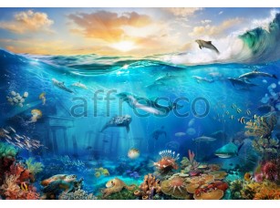 Фреска Стая дельфинов, арт. 6474 - фото (1)