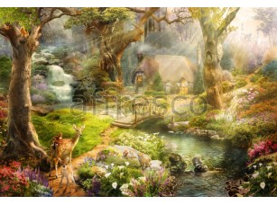Фреска Детские, олененок в сказочном лесу | арт. 9721 - фото (1)