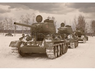 Фреска Транспорт, танковая колонна | арт. ID13191 - фото (1)