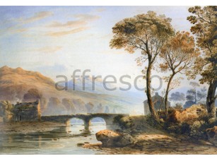 Фреска Село мостик через речку, арт. 4596 - фото (1)