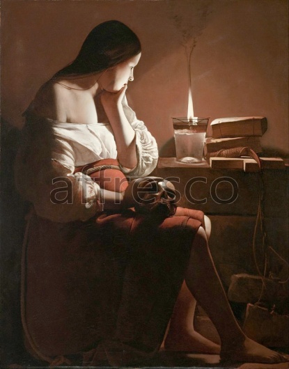 Картина: Жорж де Латур, Магдалина со свечой - фото (1)