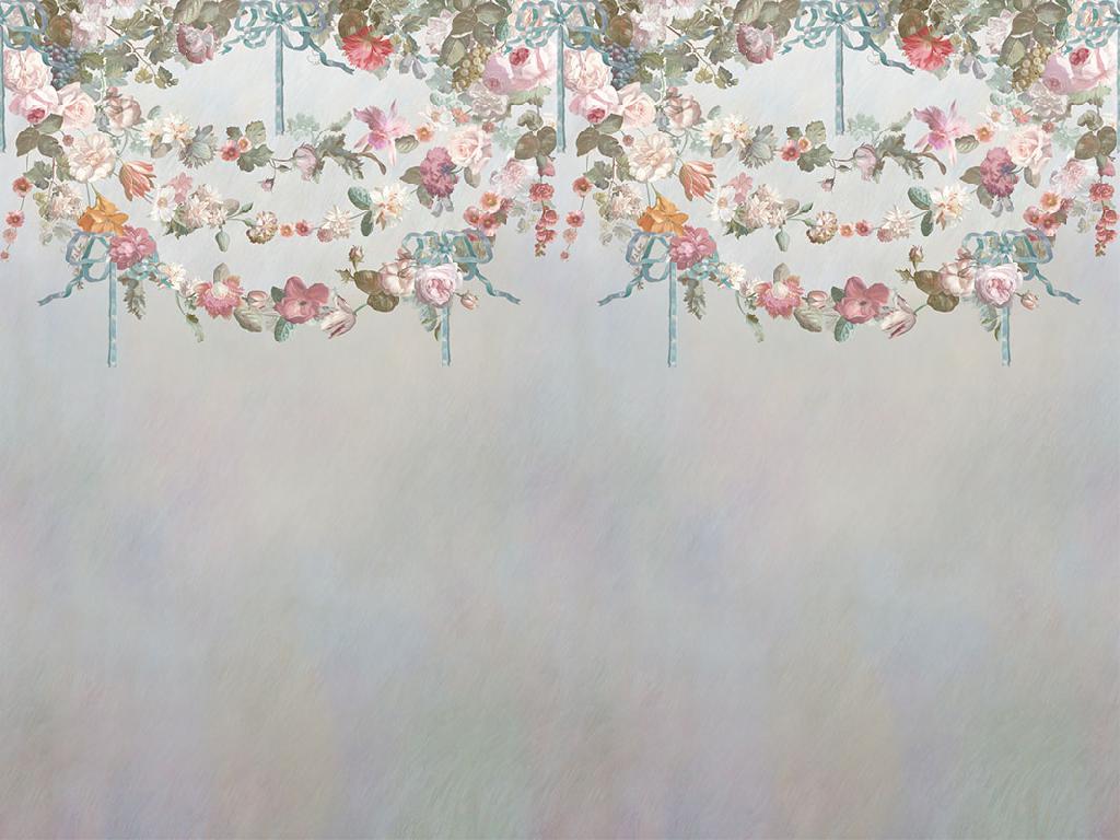 Обои и панно, Коллекция  Цветариум Flowers on ribbon Color 2 - фото (1)