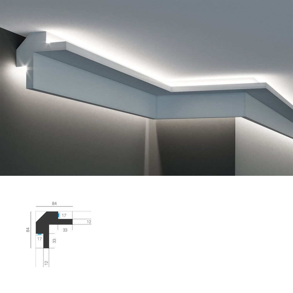 Угловой потолочный карниз Tesori KD 503 для установки подсветки стен и потолка - фото (1)